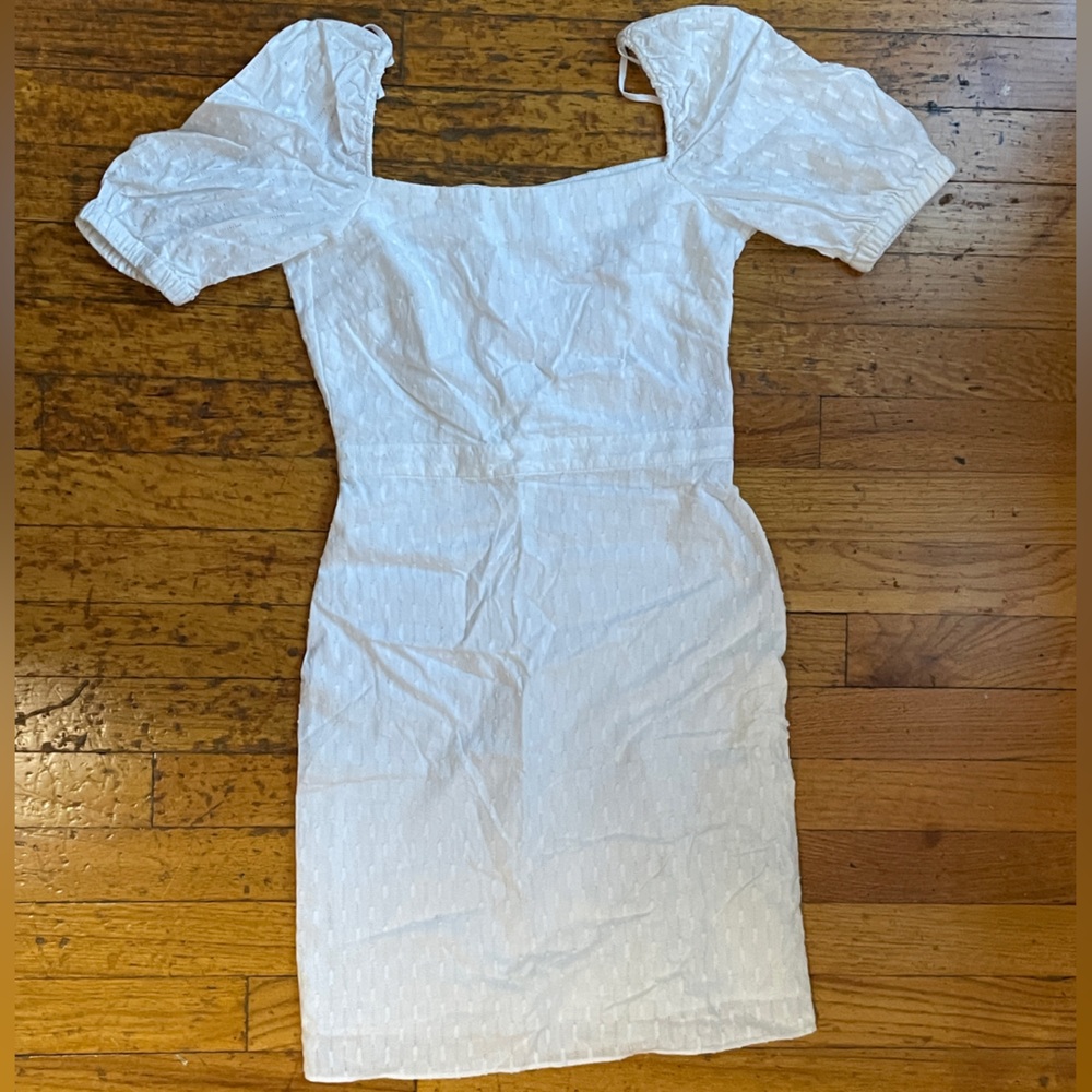 New Women White Romantic Mini Dress & Other Stories